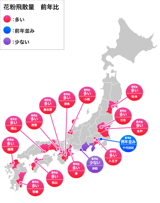 今 飛ん で いる 花粉