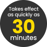 Takes effect as quickly as 30 minutes