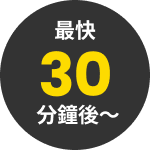 最快30分鐘後〜