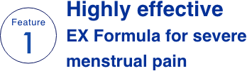 Feature 1 Highly effective EX Formula for severe menstrual pain