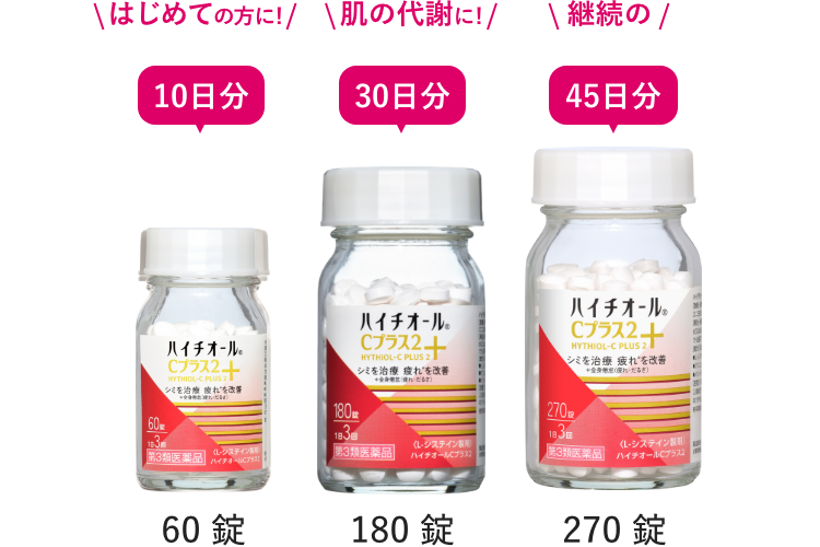 はじめての方に! 10日分 60錠 肌の代謝に! 30日分 180錠 継続の 45日分 270錠