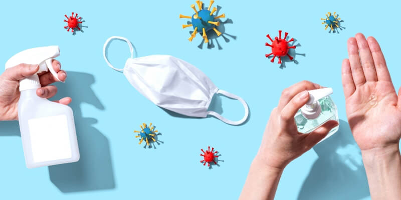 ウイルスの侵入を防ぐ基本的な感染防止策のイメージ
